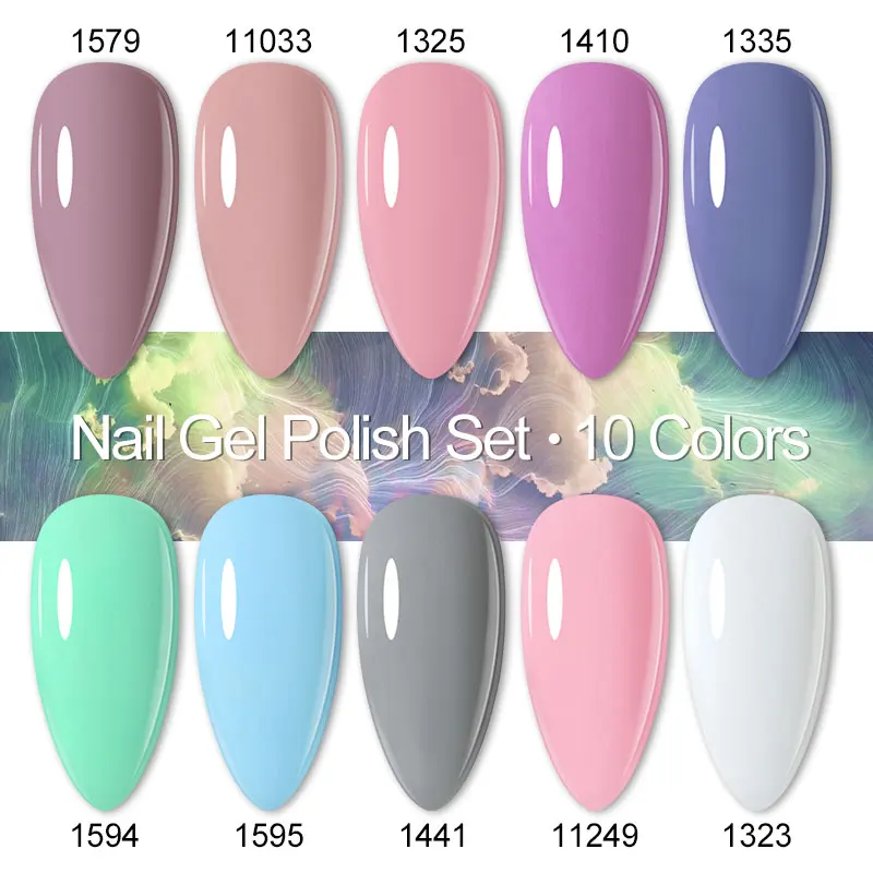 Clou Beaute 8ml 10pcs/lot Nail Gel Polish Set Vernis Semi Permanent UV LED Varnish Hybrid Art Long Lasting Glue | Красота и здоровье