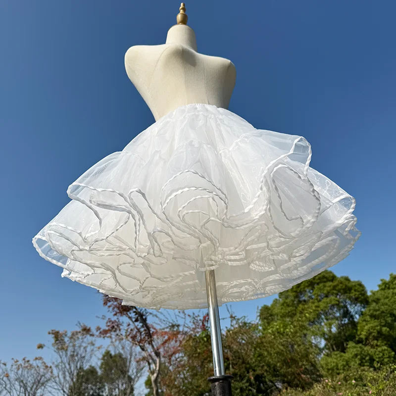 Женская нижняя юбка короткая прозрачная 4-слойная внутренняя без обруча