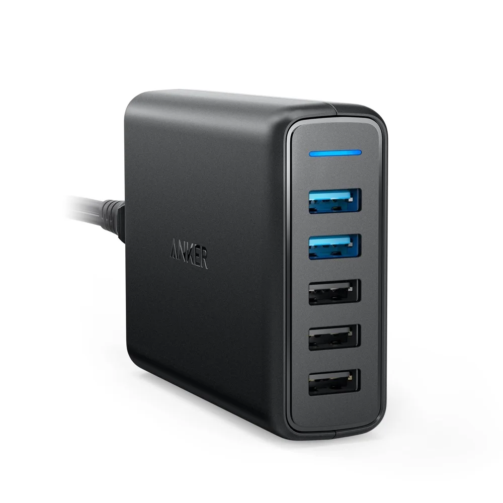 

Anker Quick Charge 3.0 63W 5-Port US/UK/EU USB Wall Charger, PowerIQ PowerPort Speed 5 for iPhone iPad, LG, Nexus, HTC and More