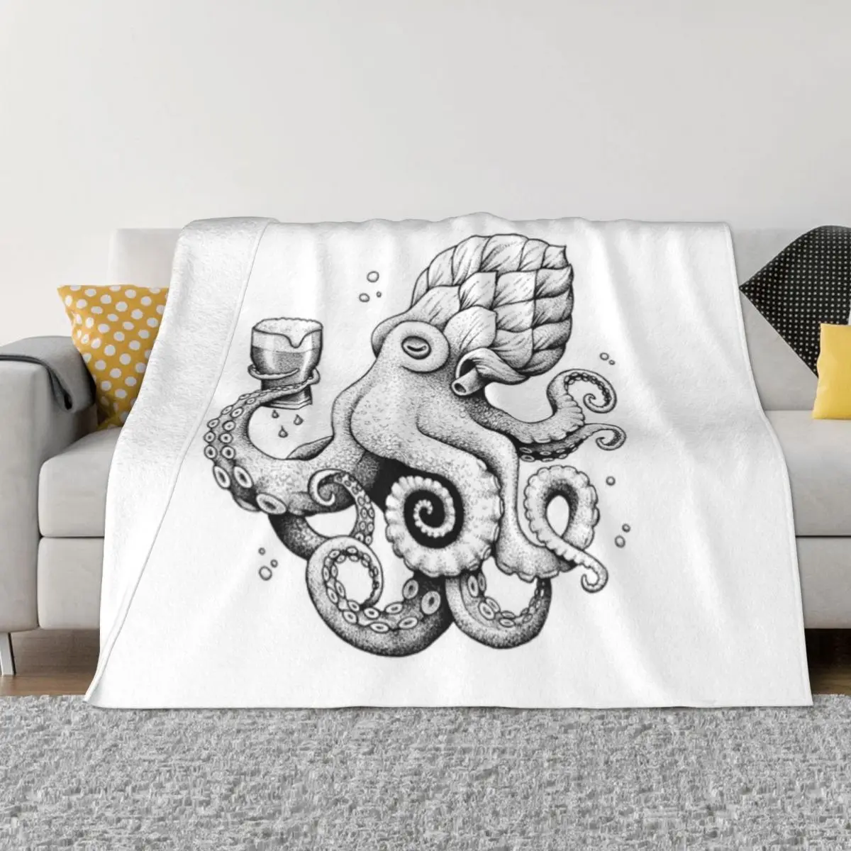 Hoptopus-пивной питьевой осьминог ультра-мягкое Флисовое одеяло