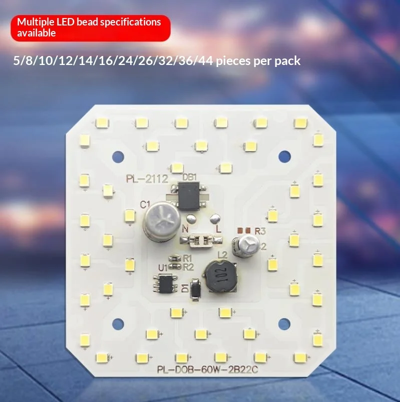 Фото Светодиодный чип 220В 2835SMD без мерцания, без драйвера, круглый, DOB, 7/9/15/18/24Вт, для ремонта зеркальных светильников в ванной №1