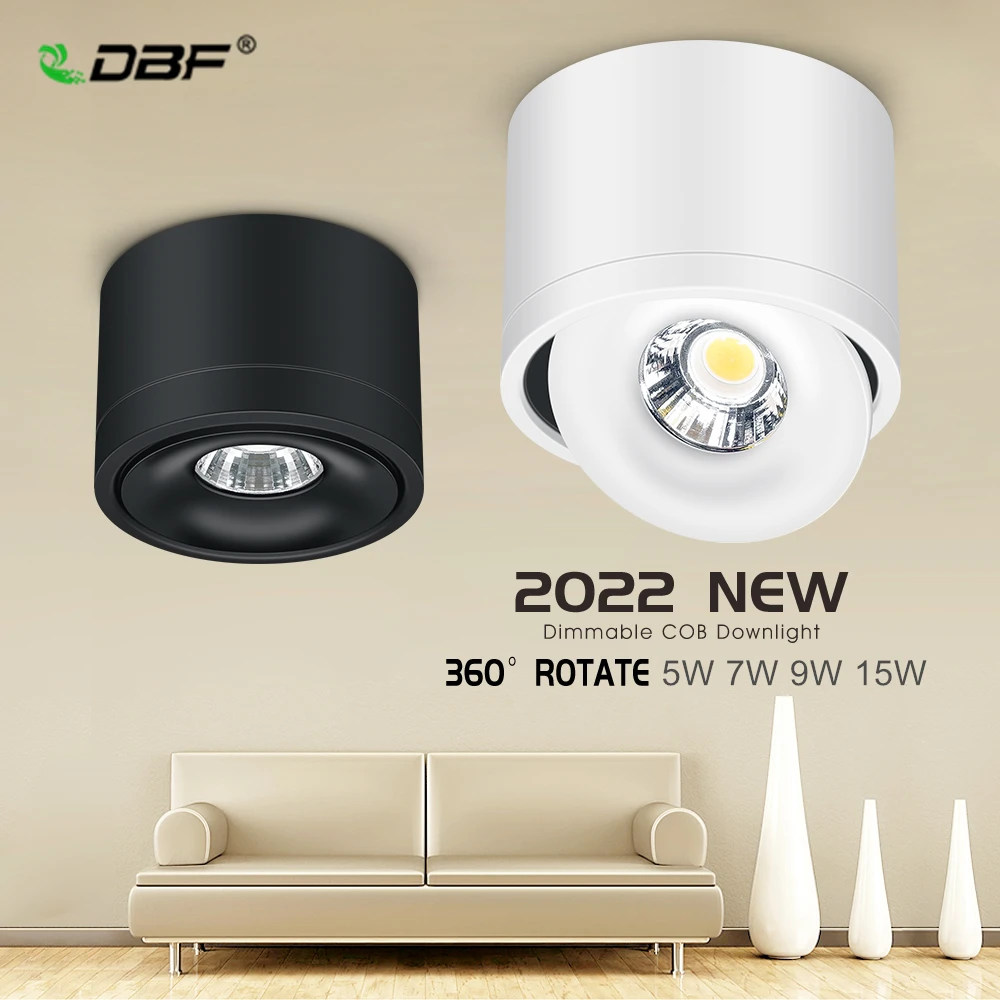 

LED Surface Mounted Downlight 360° Rotatable Ceiling Light 5W 7W 10W 12W Dimmable Ceiling Spot Led Lighting Fixture Home Kitchen