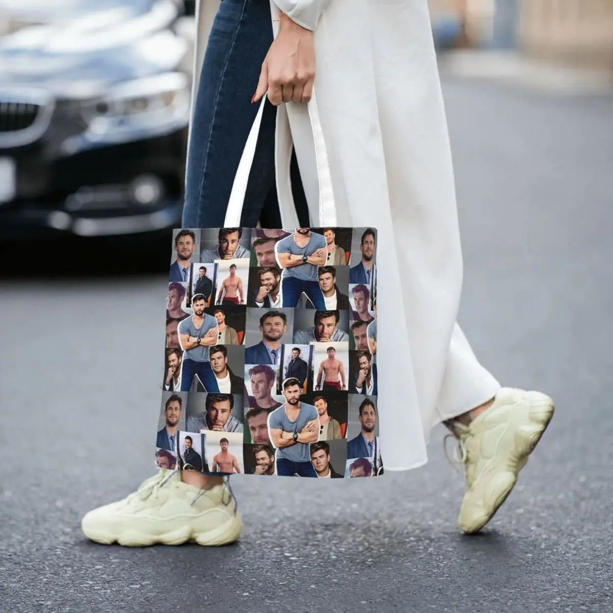 Chris Hemsworth Women Canvas Handbag Large Capacity Shopper Bag Tote Bag withSmall Shoulder Bag