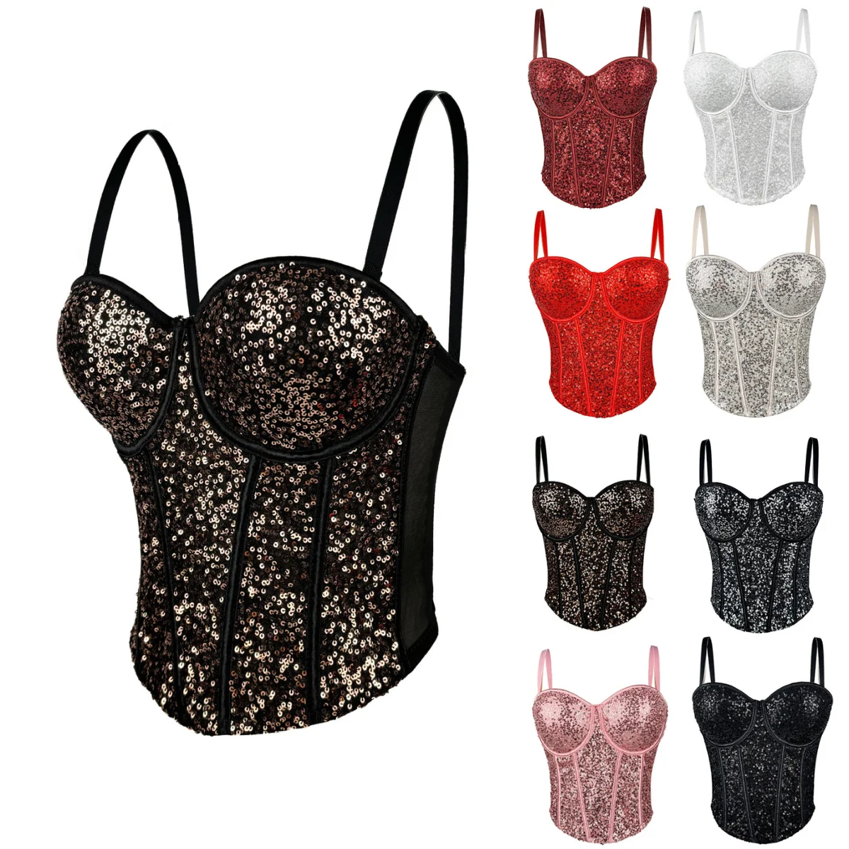 Сексуальный бюстгальтер с блестками укороченные топы рыбьей косточкой одежда Y2k