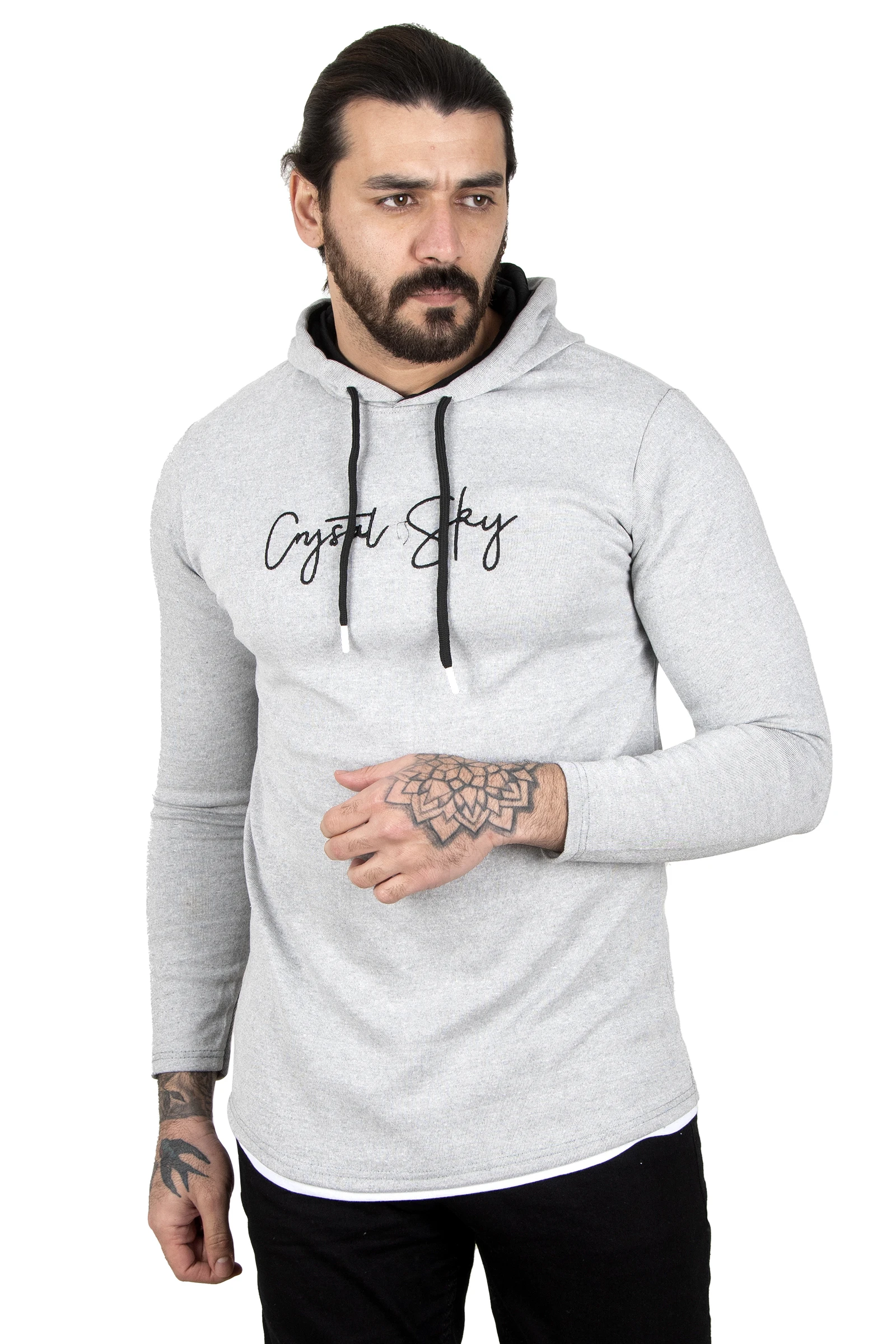 

DeepSEA Fronting Nakışlı Detail New Season Hooded Men 'S Sweatshirt 2303128