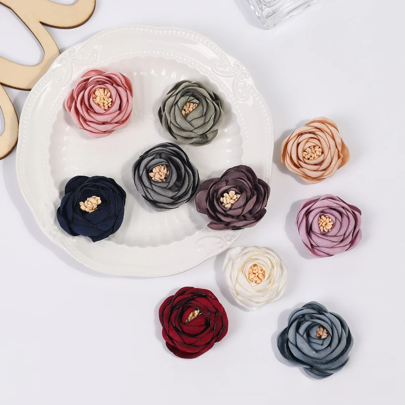 

10PCS 3.5CM Artificial Rose Bud Silk Fabric Artificial Flower Home Decoration DIY Wreath Material Wedding Set Shooting Props