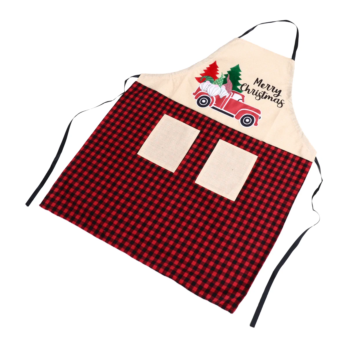 

1Pc Christmas Pattern Apron Christmas Sarong Christmas Apron Housework Apron