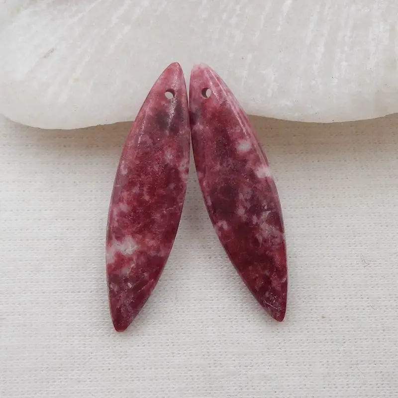 

Natural Stone Norwegian Thulite Earring Bead 33x9x4mm 4g Semiprecious Fashion Jewelry Accessories