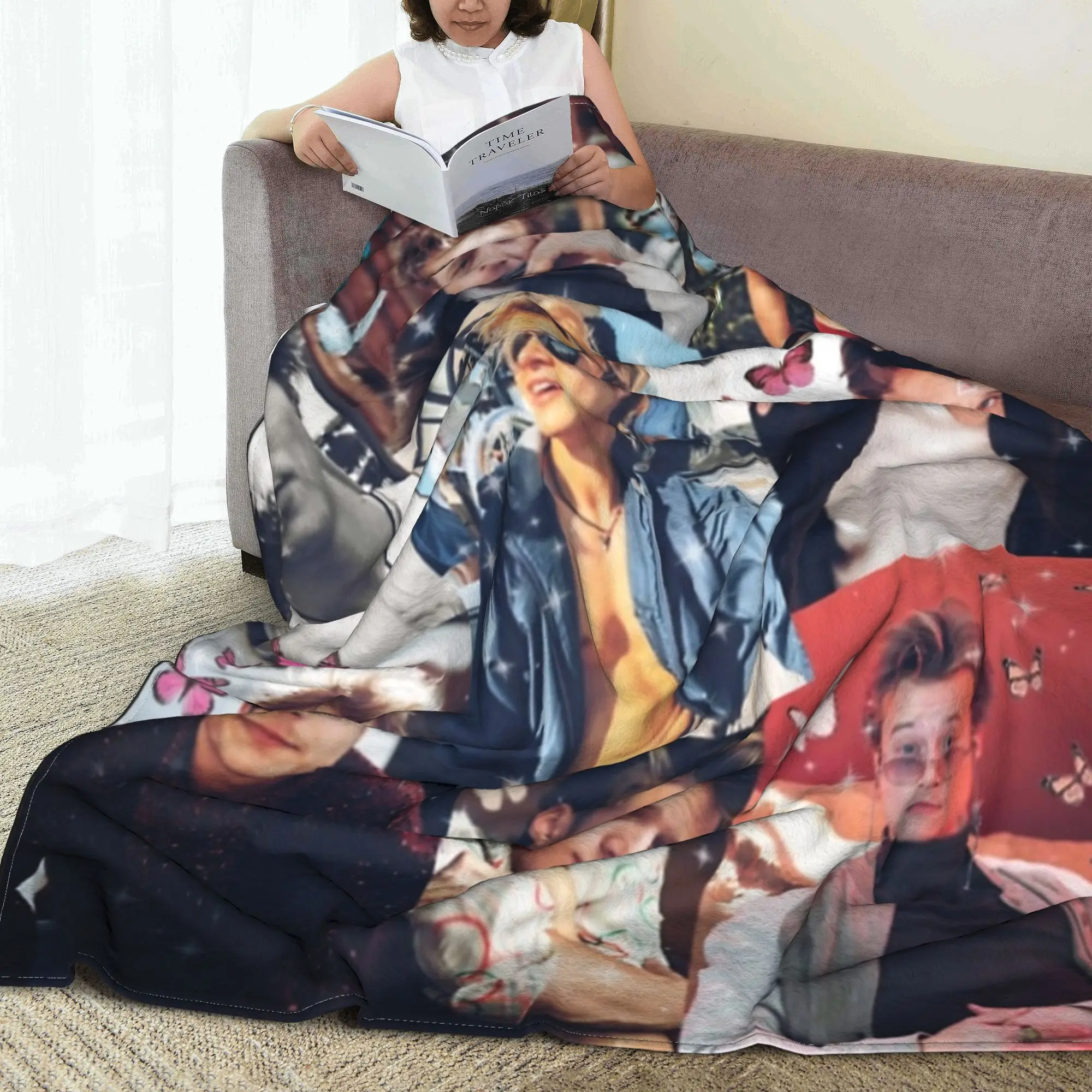 Rudy Pankow JJ Maybank фотоколлаж пледы для дивана мягкое пушистое плюшевое одеяло 50x60