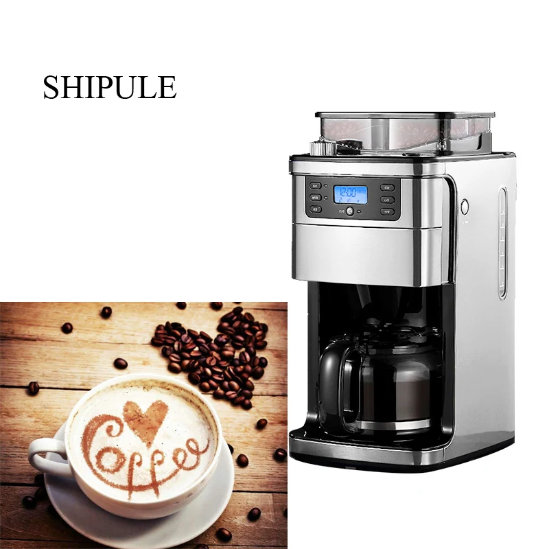 

Fully Automatic Coffee Machine Maker Grinder Drip Type Household Small One Machine Grinding Beans Soy Flour LED Display