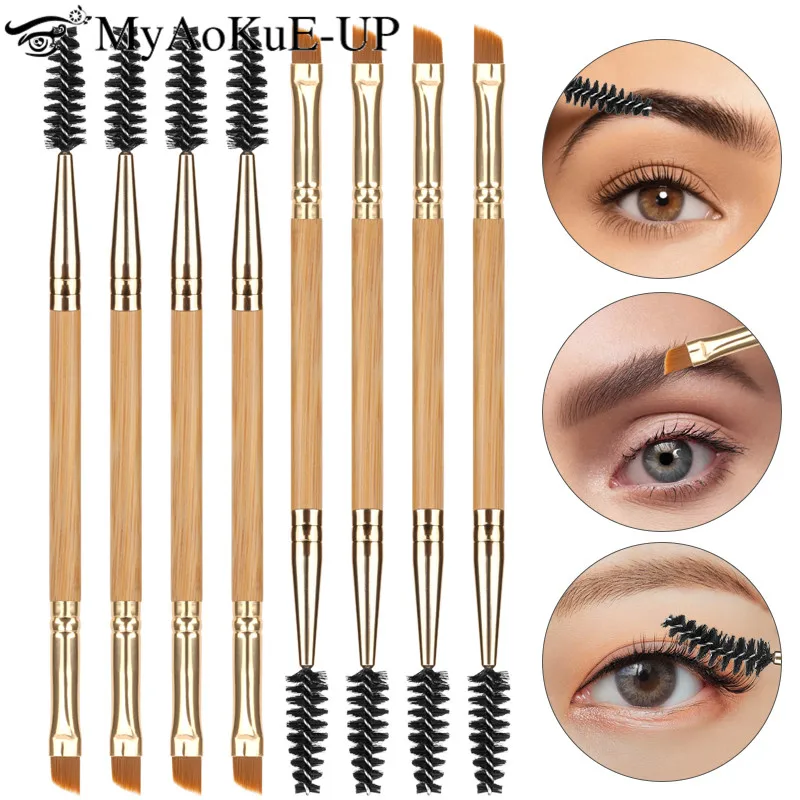 

1/2/3pcs Brow Contour Brush Portable Small Angled Eyebrow Liner Blending Brush Spiral eyelash mascara wands Female Makeup Tool