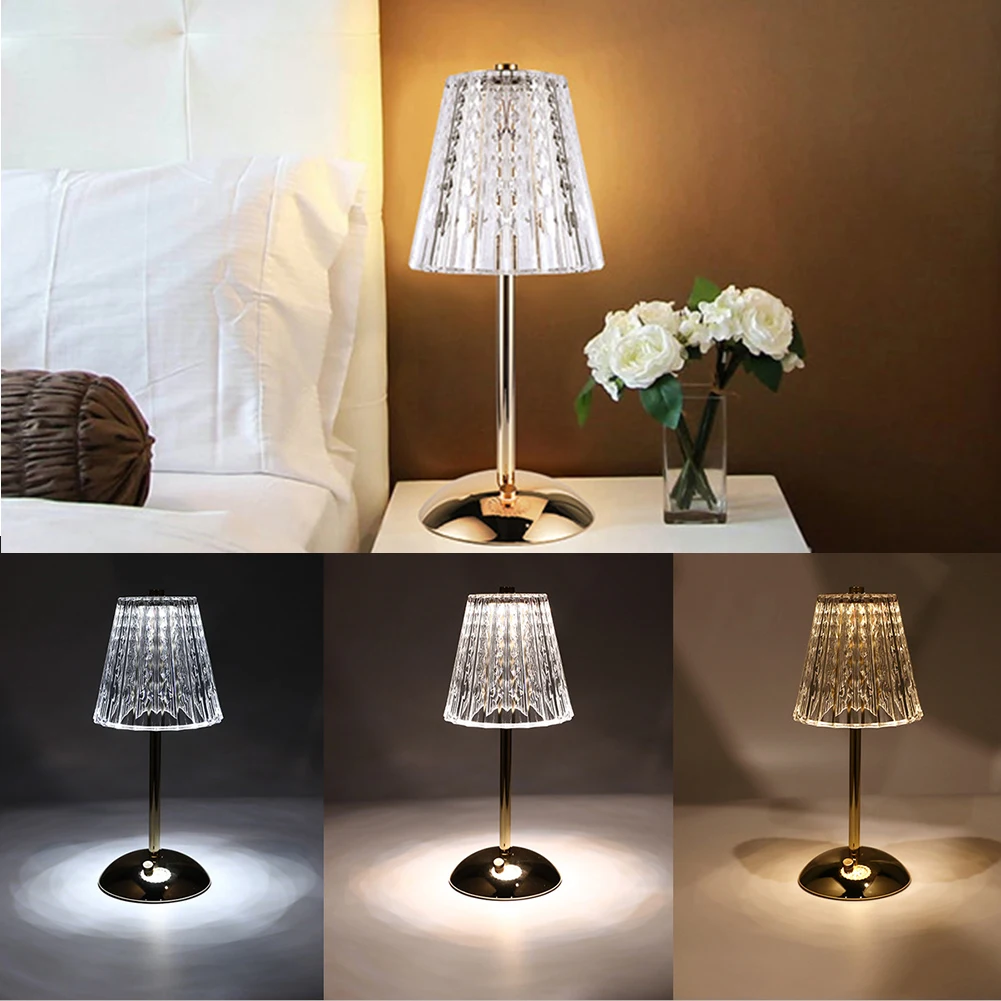 

Colors Crystal Dimmable Room Table Creative Touch Wireless Lamp Living 3 For Bedroom Romantic Acrylic Lamp Rechargeable