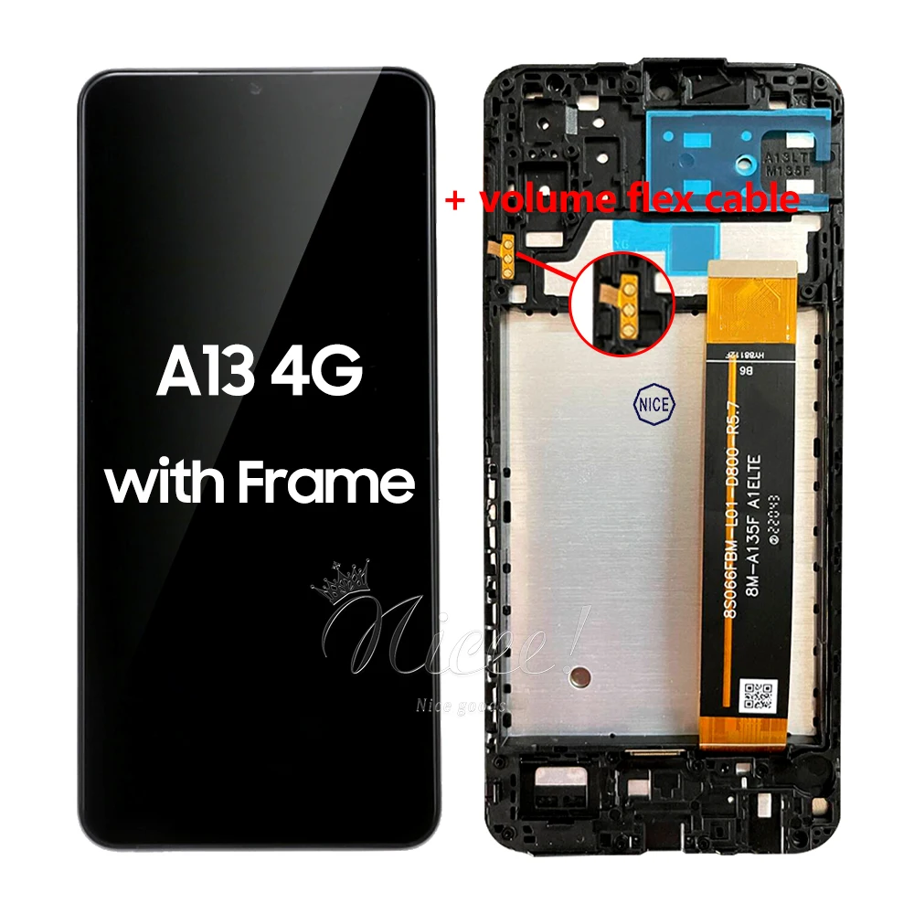 Фото Сменный сенсорный экран с ЖК-дисплеем для A13 5G SM-A136U, дигитайзер дисплея для Galaxy A13 4G A135F A135F/DS A137F в сборе + рамка №4