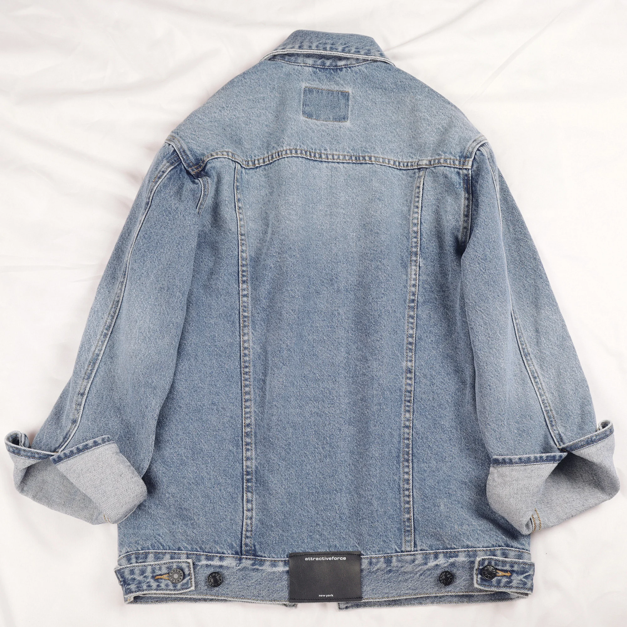 

Spring 2022 Fashion Mid Denim Jacket Coat Women Vintage Black Outwear Loose Long sleeve Jeans Jackets Female Chaqueta Mujer