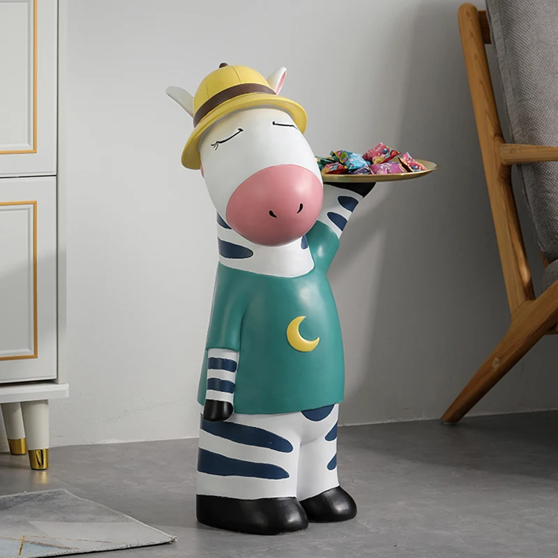 Креативный мультяшный поднос с зеброй украшение для пола аксессуары домашнего