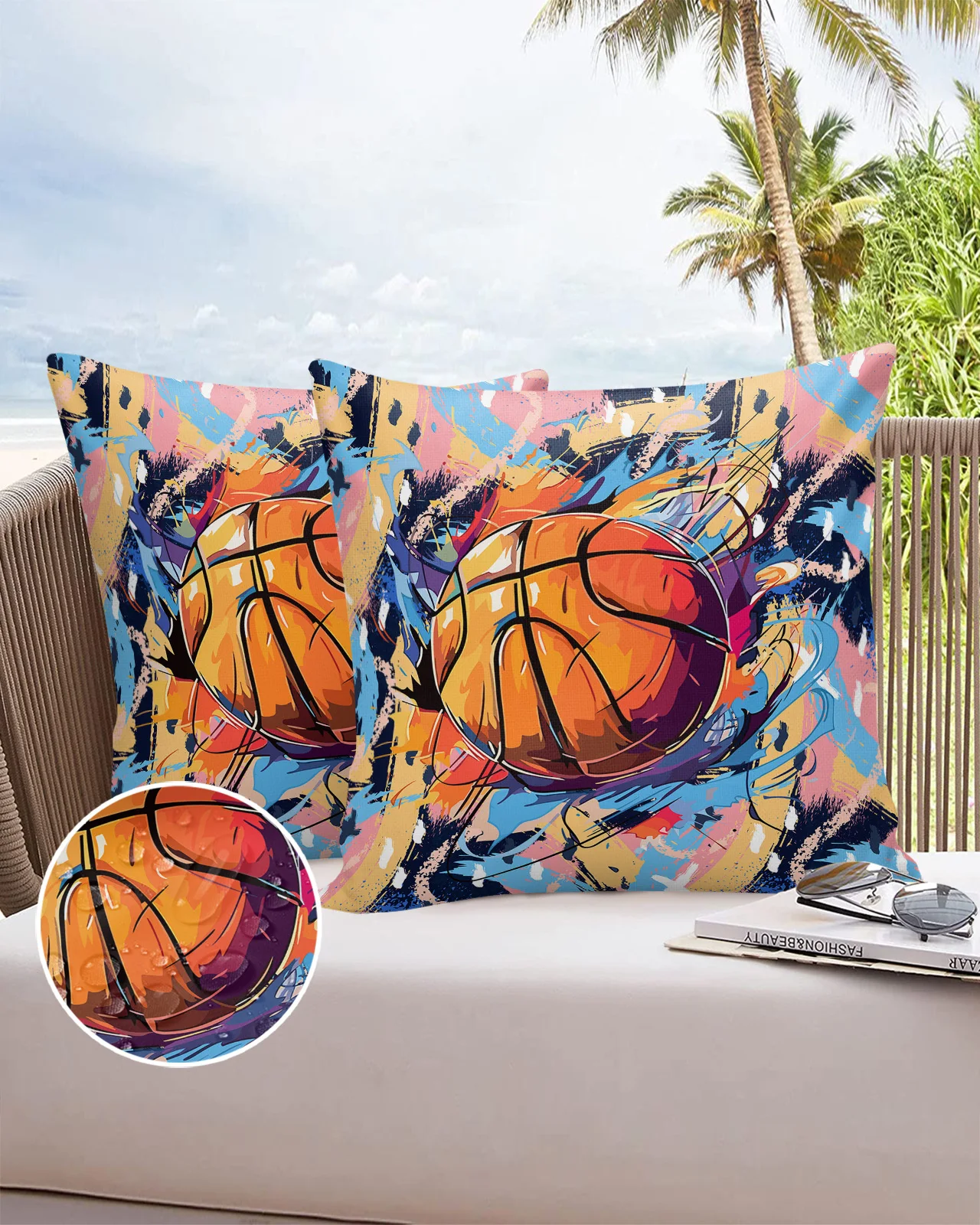 

Спортивный стиль баскетбольная ручная роспись Водонепроницаемая Наволочка Набор автомобильных наволочек Рождественский домашний диван декоративная наволочка