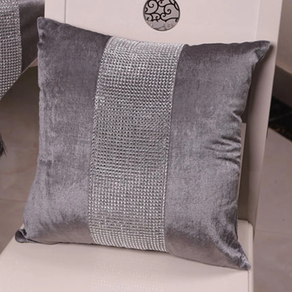 

Square Textiles Home Pillow Cover Backrest Case Sofa Decoration Patckwork Soft Washable Office Living Room Flannel Hotel