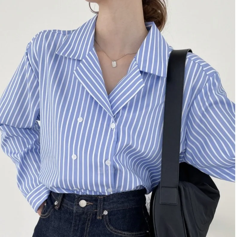 @ Обновленный размер Шикарные весенне-осенние французские рубашки Универсальный