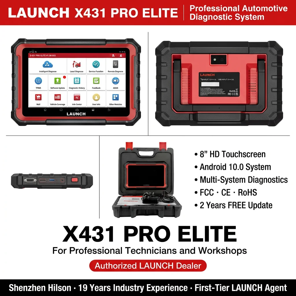 Фото Диагностический сканер LAUNCH X431 PRO ELITE для автомобилей: полная система, CANFD, DOIP, кодирование ЭБУ, двунаправленное управление, FCA SGW, 31+ функций сброса, OBD2 №5