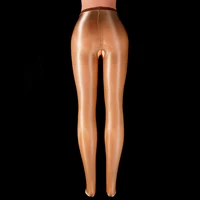 Women's Sheer Pantyhose Leggings Shiny Tights Glossy Sexy Open Crotch Stockings Dance Club Yoga Fitness Compression Plus Size