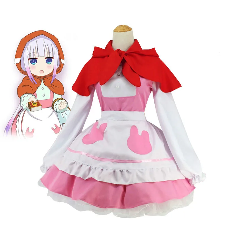 

Miss Kobayashi Dragon Maid Cosplay Costume Kobayashi-san Chi no Maid Dragon Anime Cosplay Kanna Kamui Lolita Uniform Dress