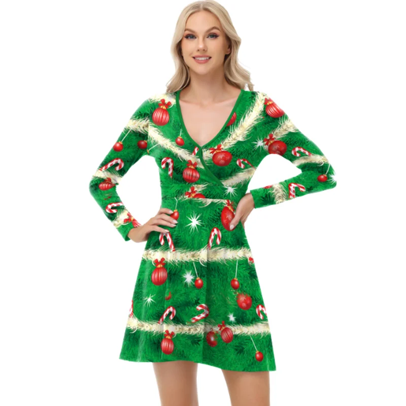 Новое европейское и американское модное сексуальное платье рождественская юбка