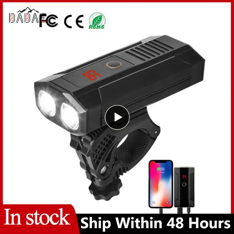 

New5 Modes Bicycle Headlight 360 Rotation LED MTB Light Waterproof Outdoor Cycling Light Usb Power Bank Non-slip Double L2