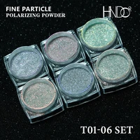 hndo 6 pcsbox nail glitter powder set crystal polrizing pigment dust for nail art decoration professional manicure kit material