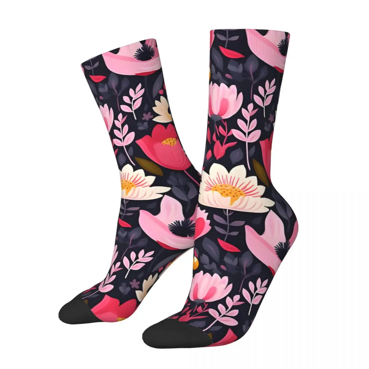 Цветные цветы пионы орхидеи Маргаритка тюльпан и другие носки для мужчин