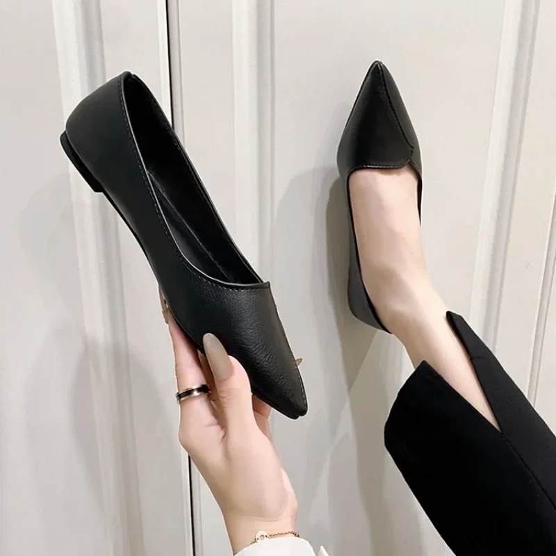 Балетки женские с квадратным носком лоферы без застежки повседневная обувь на