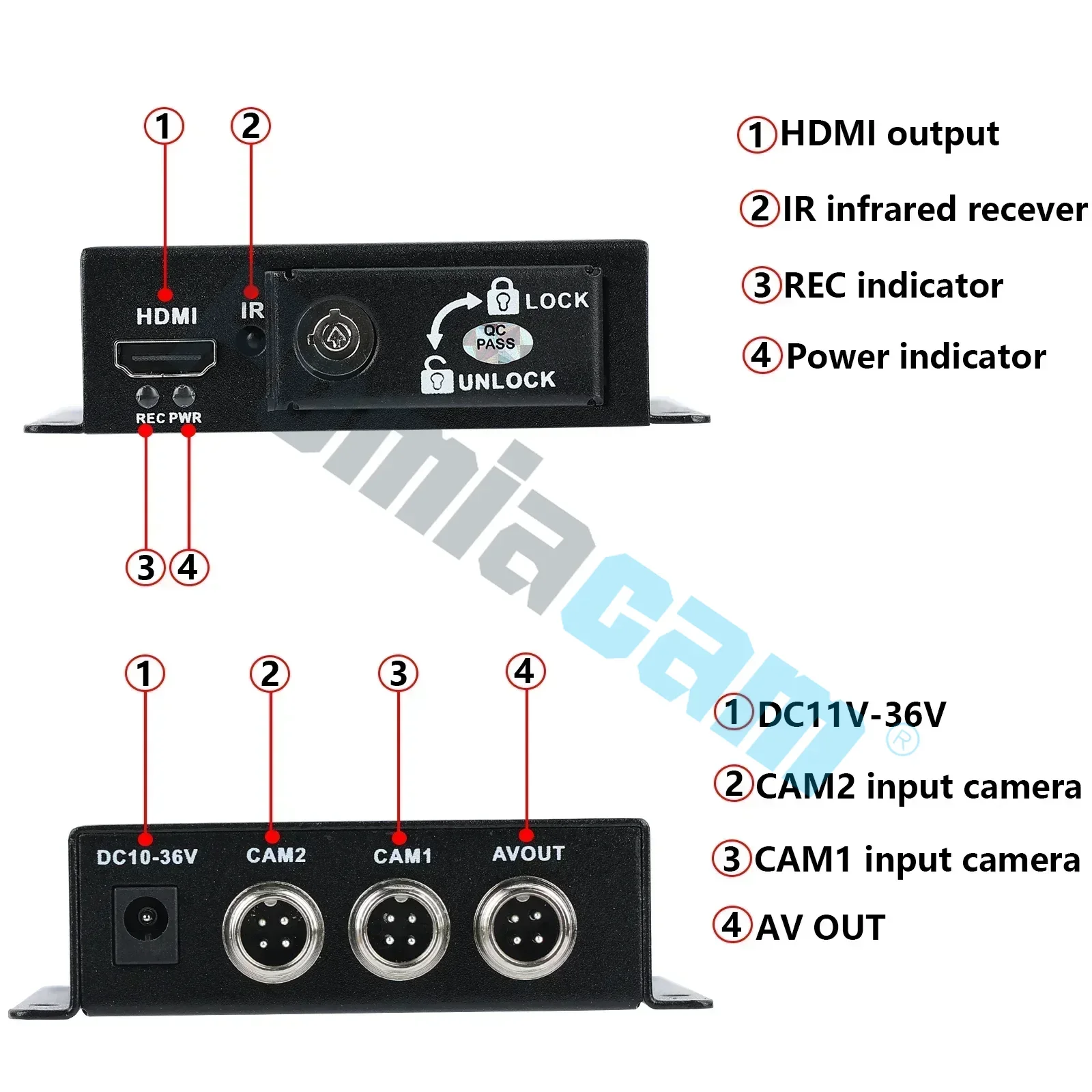 2-канальный мобильный видеорегистратор 1080P с выходами HDMI и CVBS – видеорегистратор H.265, синхронная запись звука, для грузовиковтакситранспортных средств (art.: 3920dcfbfeda8) - 3920dcfbfeda8