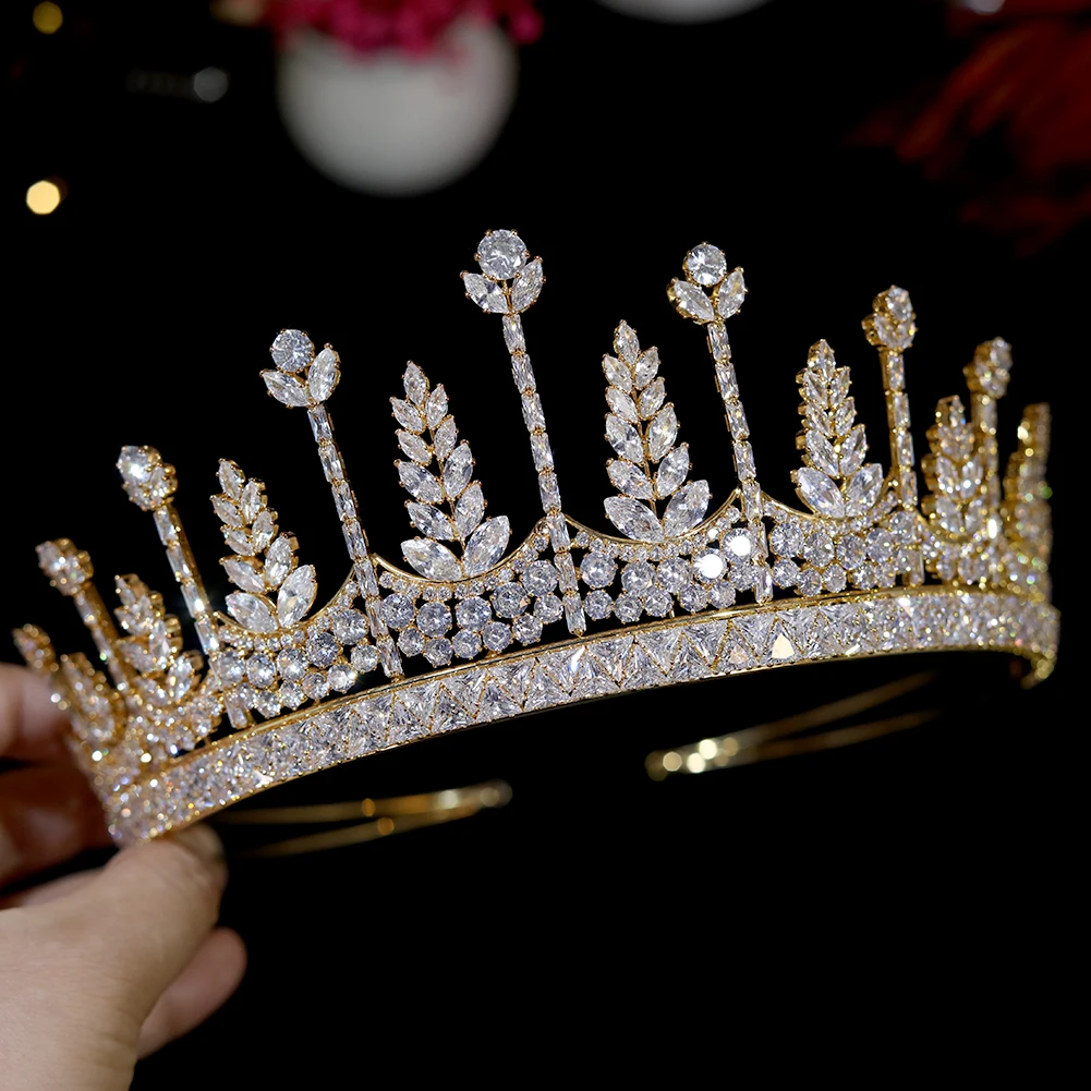 Головной убор золотого цвета жемчужная Корона свадебные аксессуары для невесты