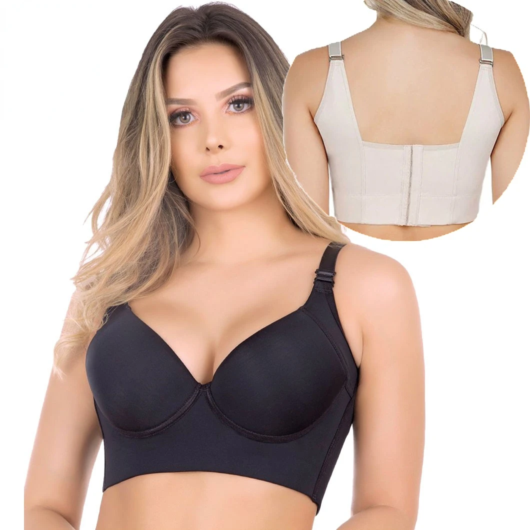 

Deep V Cup Hide Back Fat Bra With Women's Shapewear Incorporated Full Coverage Push Up Sculpting Uplift Sports Bras For Women