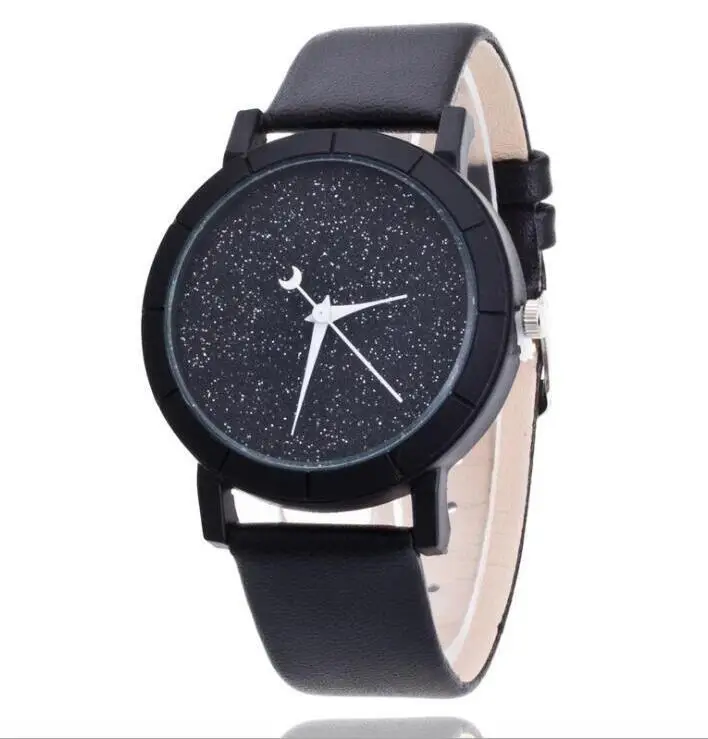 

Luxury Cute Moon Stars Design Analog Wrist Watch Women Unique Romantic Starry Sky Dial Casual Women Watches Relojes Para Mujer