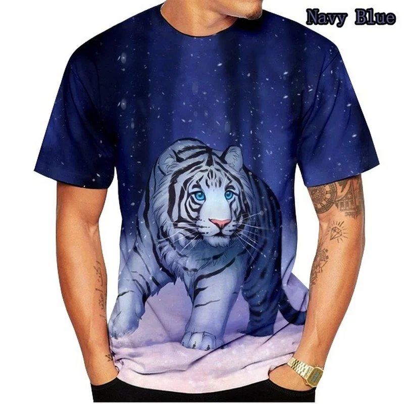 

Fashion Men/Women Couples T-shirt 3d Print Dreamy Tiger Designed Summer T Shirt Animal Tops Tees