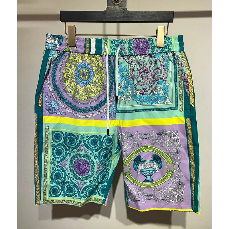 

Пляжные шорты 2022 летние мужские капри Европейская и американская мода трендовые принты для морского отдыха серфинга дышащие спортивные