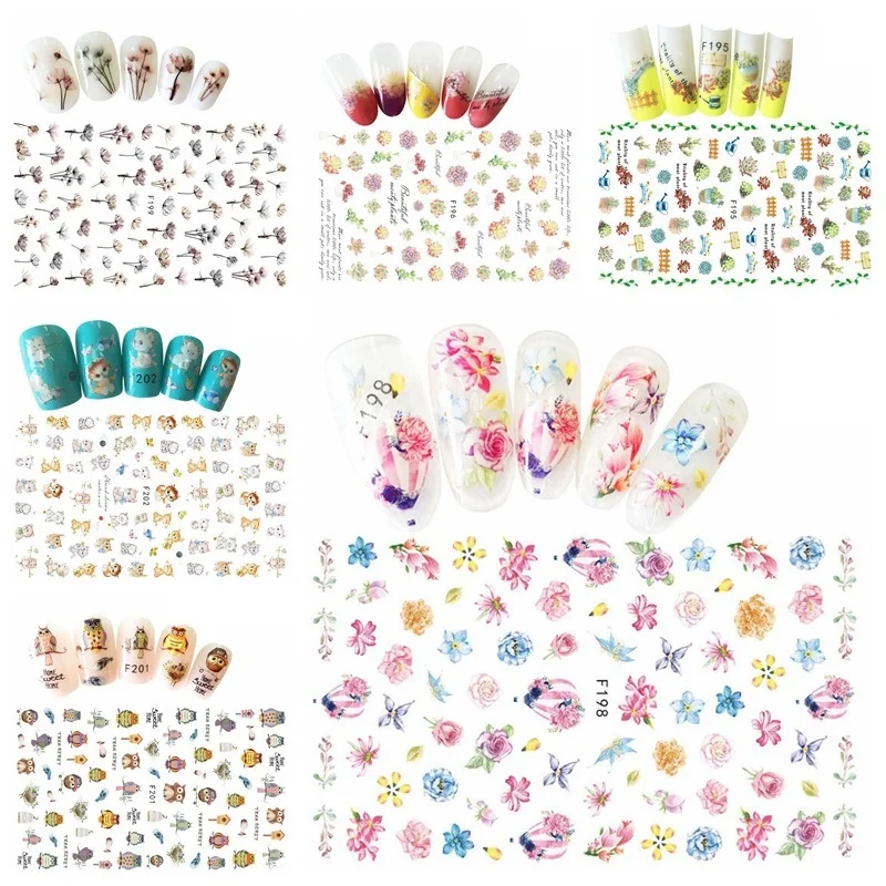 

2021 New 3d Nail Stickers Animal Flower Series Stickers Designer Nail Decals