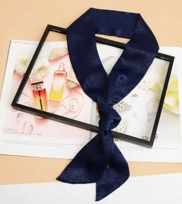 

Spring and Autumn Fashion Net Red Ribbon Multifunctional Long Silk Scarf GRAY22