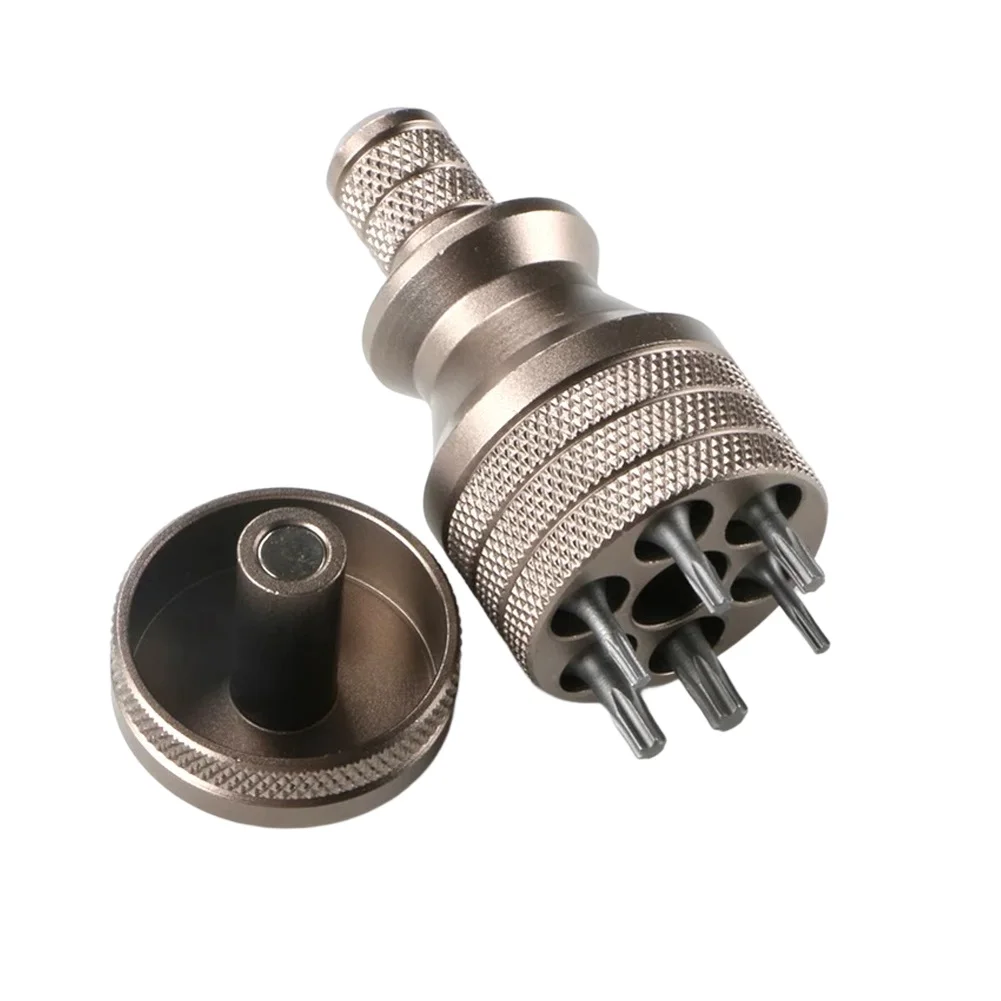 

1/4-inch Screwdriver Star Screwdriver T15 T20 T7 T8 2.68in 6 Bits Aluminum Alloy Household Inudstrial Magnetic