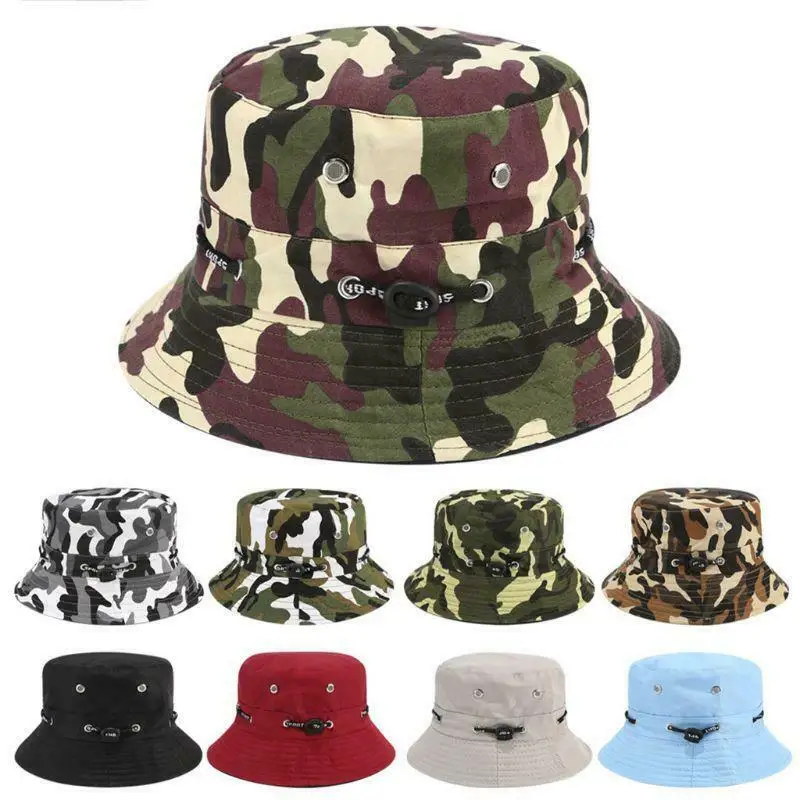 

Wholesale Male Ma'am Cotton Foldable Fisherman Camouflage Hat Outdoors Leisure Time Sunshade Mountaineering Go Fishing Cap Tide
