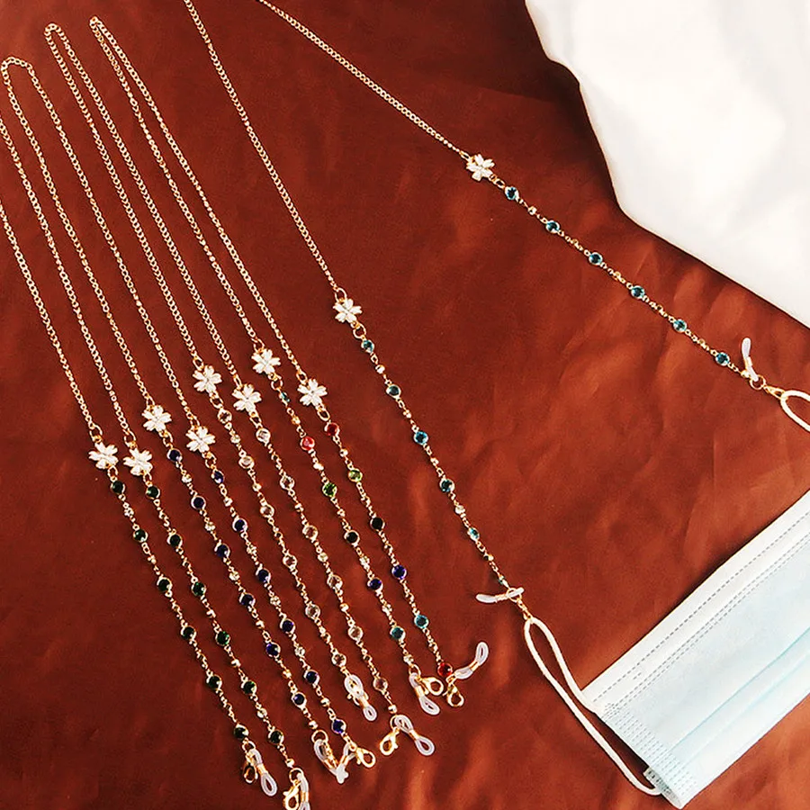 

1Pc Pearl Glasses Neck Strap Chain for Women Beaded Sunglasses Chains Lanyard Crystal Eyeglasses Strap Cord Metal Rope Chain