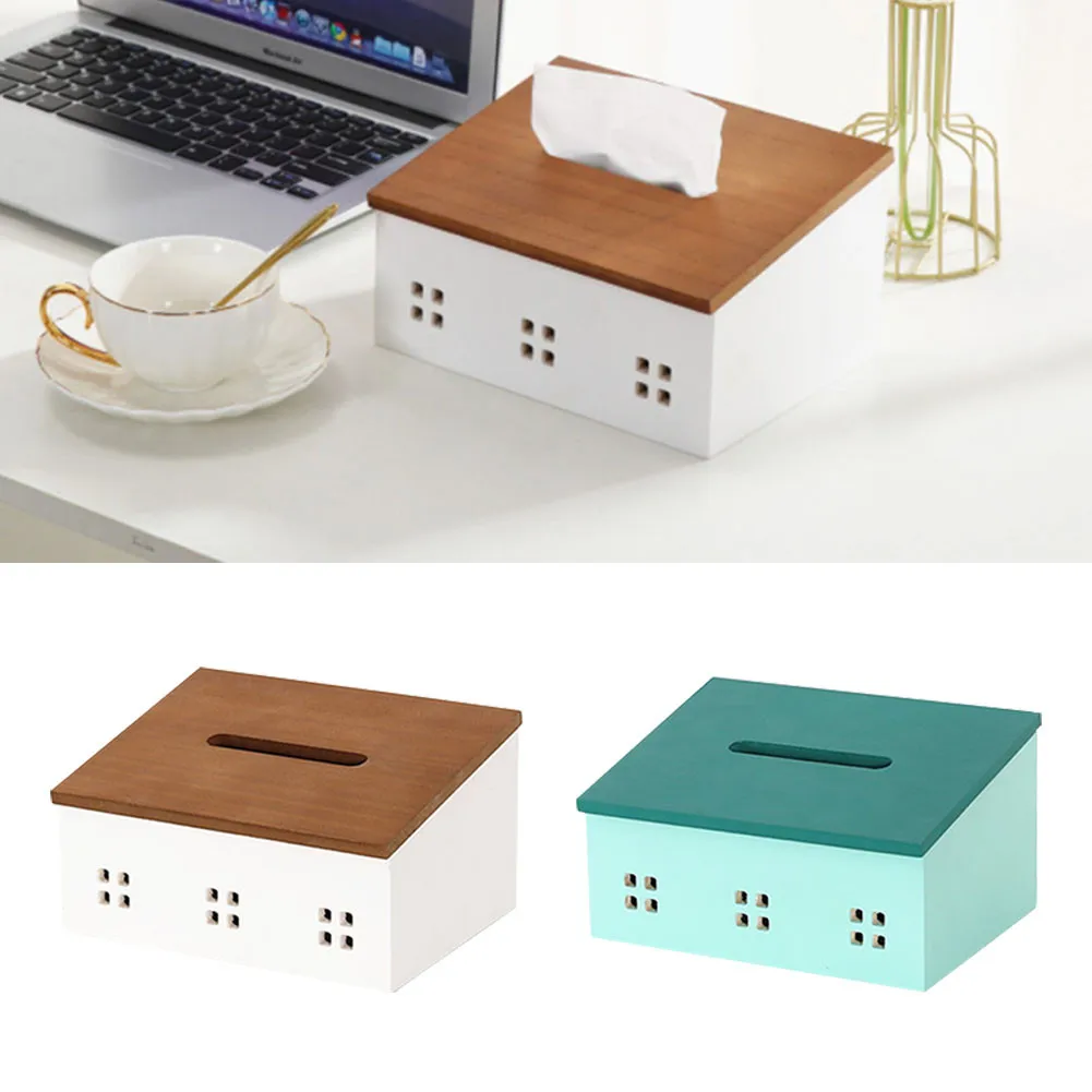 

Wood Tissue Box Tissue Holder Tissues Paper Napkin Container Room Nordic Wooden Storage Napkin Case Organizer Ornament Wet Wipes