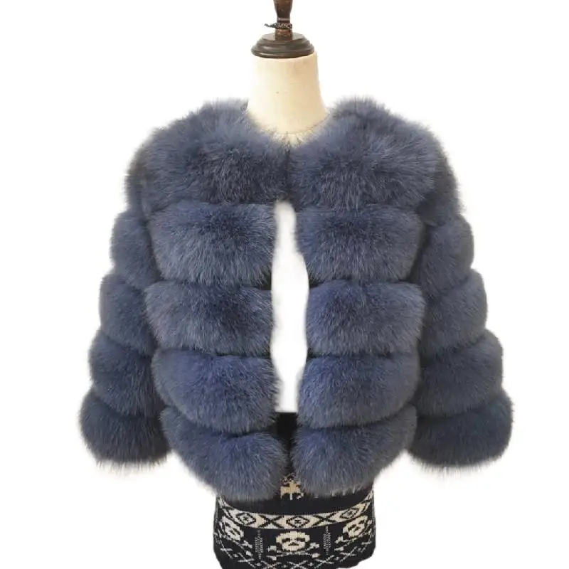 100% Natural Real Fur Coat Winter Women's Fashion Solid Fur Jacket Warm Luxurious Fox Fur Outerwear Ladies High Quality Fur Vest