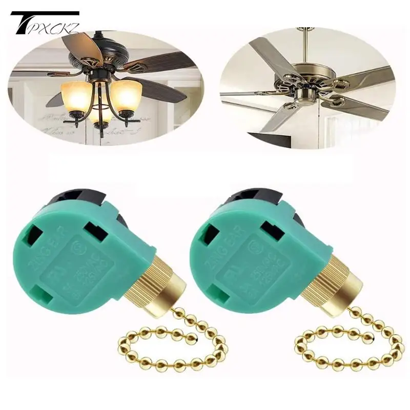 

Ceiling Fan Switch 3 Speed 4 Wire Zing Ear ZE-268S6 Fan Pull Chain Switch Replacement Speed Control Switch