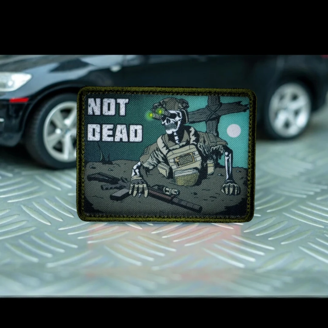 Эмблема NOT DEAD значок Морского Жнеца смерти принт на крючках и петлях армейские