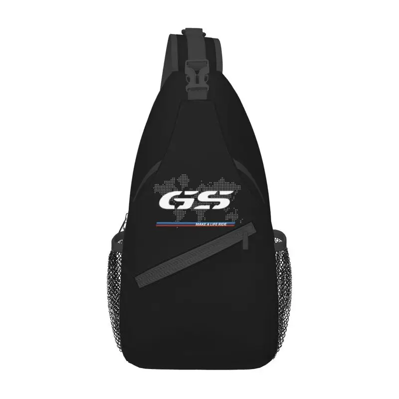 

Make A Life Ride GS Motorcycle Adventure Crossbody Sling Backpack Men Motorrad Biker Shoulder Chest Bag for Travel Cycling