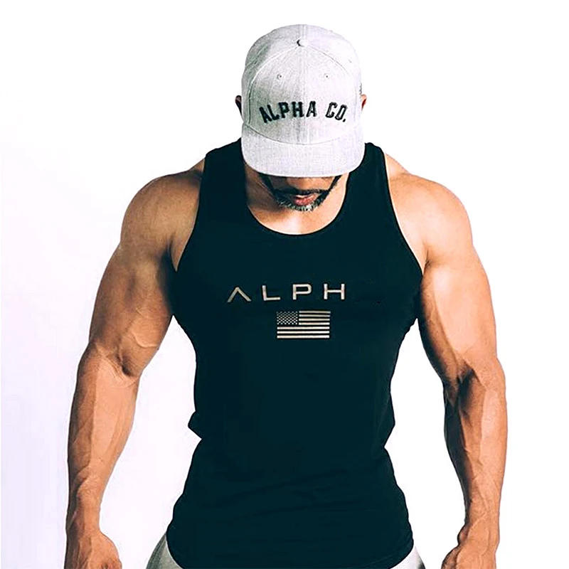 

Summer Men's Fitness Sleeveless Shirt Bodybuilding Tank Tops Gym Running Exercise Singlet Fitness Sport Casual Vest