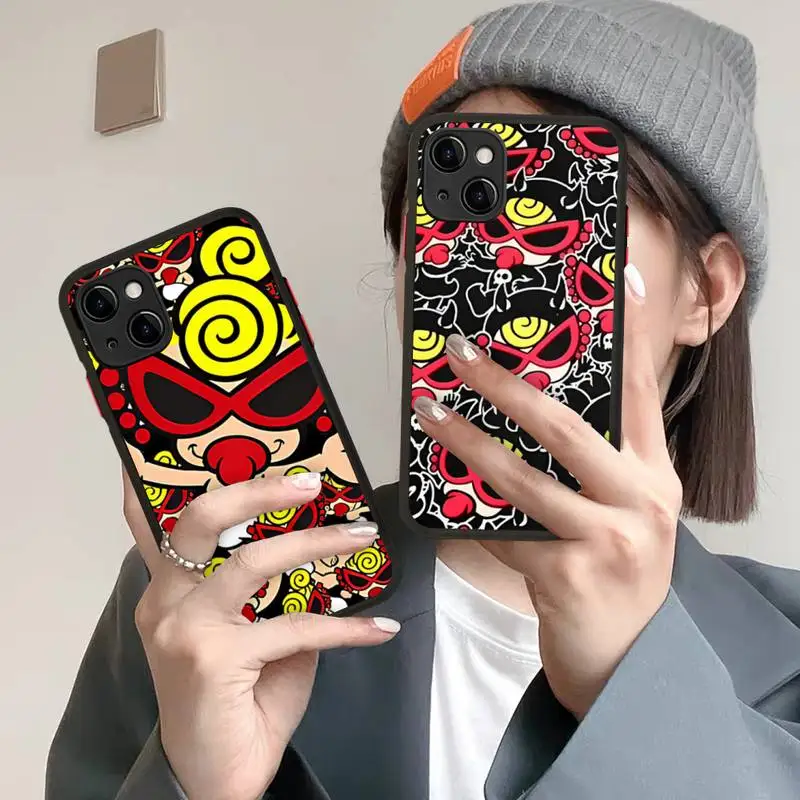 

Japan Fashion hysteric mini Phone Case for iPhone X XR XS 7 8 Plus 11 12 13 pro MAX 13mini Translucent Matte Case
