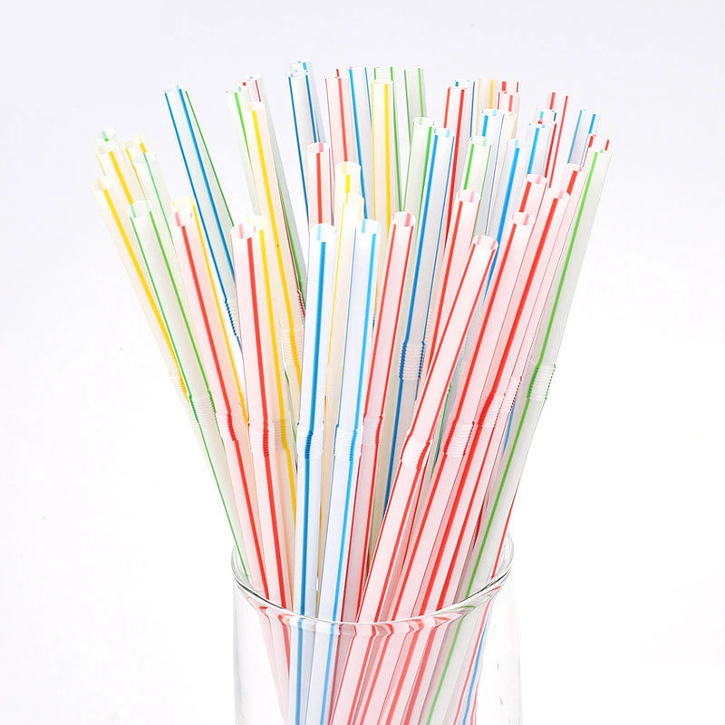 

100Pcs 21cm Colorful Disposable Plastic Curved Drinking Straws Wedding Party Bar Drink Accessories Birthday Reusable Straw