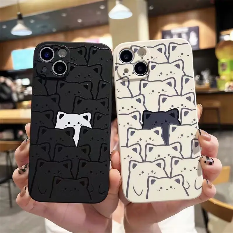 

Graffiti Bear Square Silicone Case For Xiaomi Mi 13 Lite 5G 12T 12X 12S 12 11T 11 Poco F5 X5 X4 M4 X3 Pro Shockproof Soft Cover